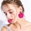 GUOXIAOMEI Rattan Flower Drop Earrings Raffia Dangle Boho Statement Earrings