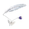 Alnicov Metal Feather Bookmark with 3D Butterfly Pendant,a Unique Gift