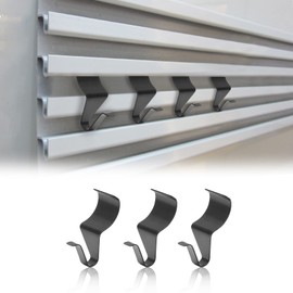 Jersvimc 24 Pack No-Hole Needed Vinyl Siding Hooks, Black Vinyl Siding Hangers Metal Vinyl Siding Clips Stainless Steel Wall Hanging Hooks for House Outdoor Light Decorations