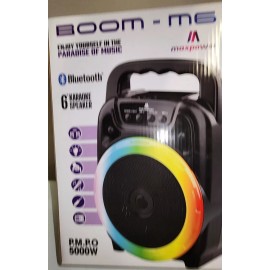 Maxpower BOOM M6 6" Portable Karaoke speaker with LED lights NEW