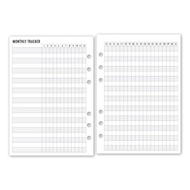 A5 Monthly Habit Tracker Planner Insert Refill, 5.83″ x 8.27″, Fits 6-Rings Binders - Filofax, LV GM, Moterm, Choice of Quantity