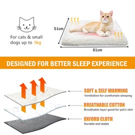 MAIYADUO Soft Cat Bed, Washable Plush Pet Bed for Cats and Small Dogs, 2-in-1 Cat Bed, Sleeping Bag, Warm House Cat Cushion, Cat Blanket, Washable Nest Bed for Cats