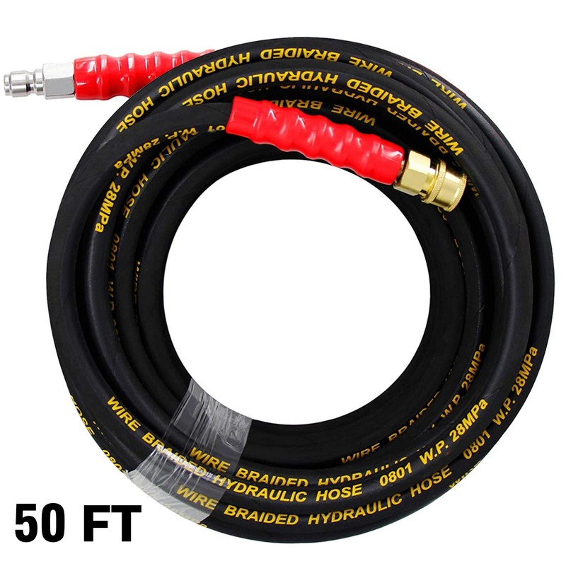 Hourleey 50FT Pressure Washer Hose with 3/8 Inch Quick Connect,
