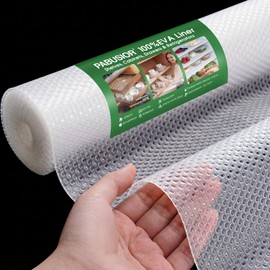 PABUSIOR Cabinet Drawer Liner Clear: Dual-Sided Non-Slip 100%EVA 11" x 240"