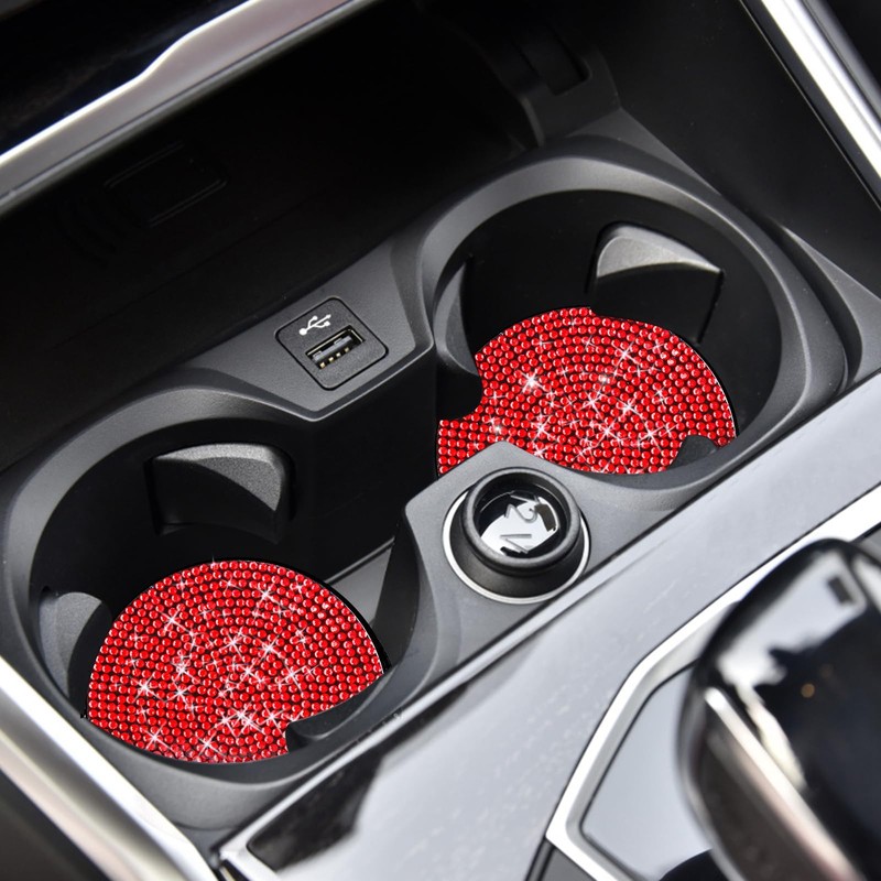 Car Cup Coaster, Universal Bling Crystal Rhinestone Car Cup Insert