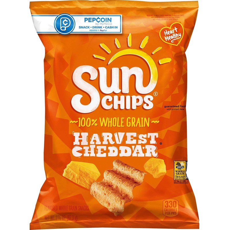 Sunchips Whole Grain Harvest Cheddar Snacks, 2.375 Ounce - 24