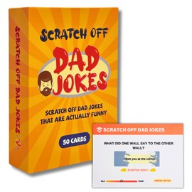 Deyl cavier 50 Scratch Off Dad Jokes Cards – Christmas & Birthday Gifts for Dad, Funny from Son and Daughter, Cool Gadgets for Dads Who Want Nothing