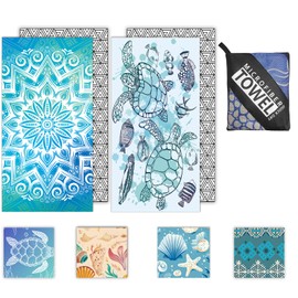 Microfibre Beach Towels for Adults - 2 Pack 180x100cm Lightweight Beach Towel Extra Large, Sand Free & Quick Dry Beach Towel Extra Large for Travel, Swim, Sports