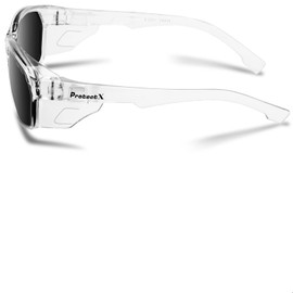 ProtectX Safety Glasses Clear Frame Scratch Resistant Anti Fog Polycarbonate Lenses ANSI Z87.1 Rated with UV Protection