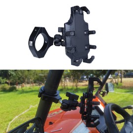 UTV Phone Mount with Shock-Absorbing Cushion Module, Suitable for 1.5-2-in Roll Bar. The UTV Phone Holder Allows for a 720° Rotation at Any Angle,Can Be Easily Installed and Removed with One Hand.