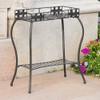 Santa Fe Iron Nailhead Rectangular Plant Stand Antique Black