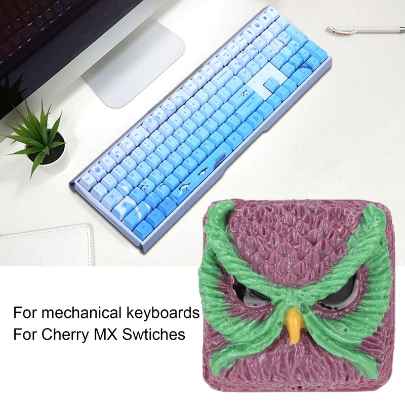 Custom Keycap Hand Carved Owl Pattern OEM R4 Gaming Resin
