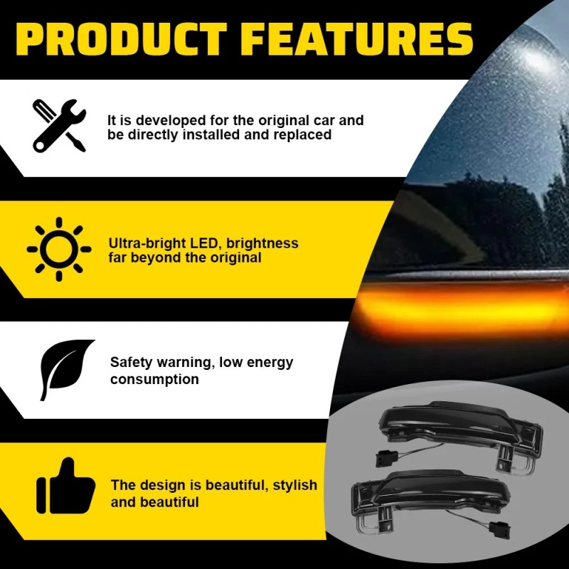 For Dodge Durango WD 2011-2023 Mirror LED Turn Signal Light