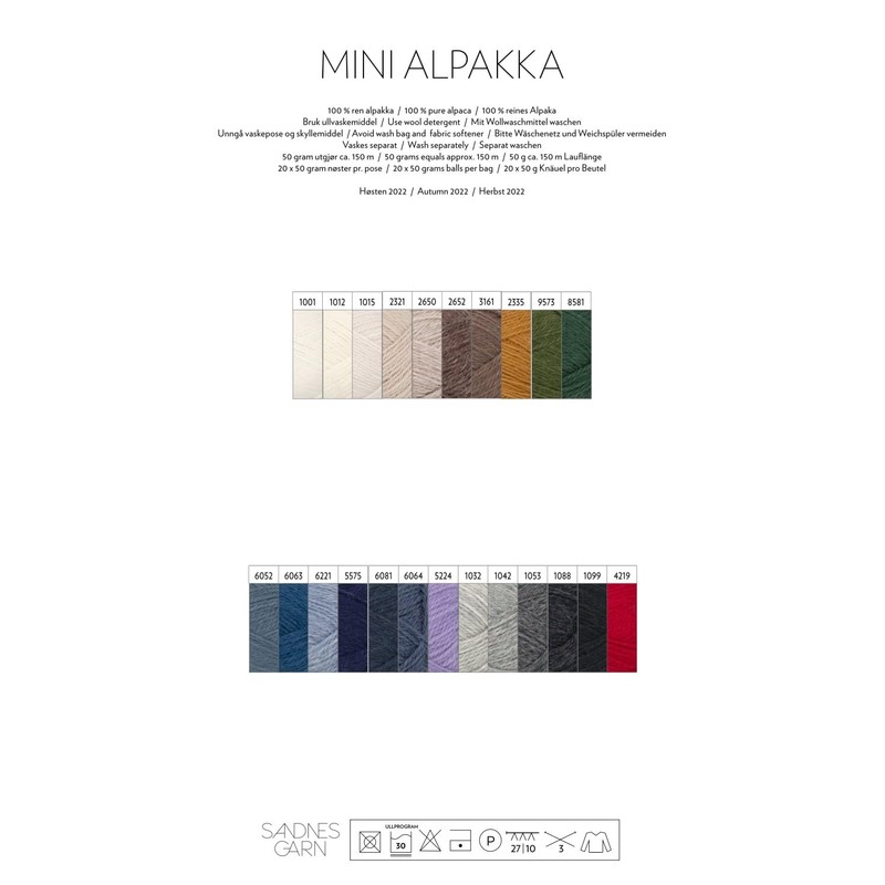 SANDNES GARN Mini Alpaca Wool Colour: Pink Lilac (4813) 50