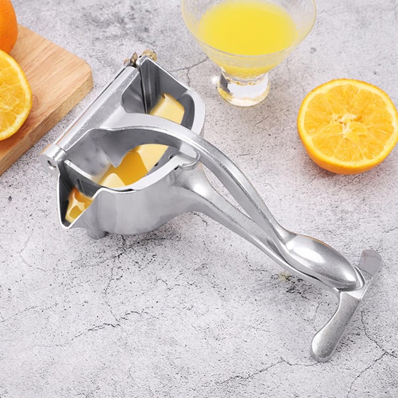 Orange Pomegranate Lemon Squeezer,Manual Citrus Press,Ergonomic Handles Hand Press Bar(Silver)