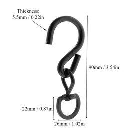 TopHomer 2 Stück S-Haken Drehhaken, Schwarz 360 Grad Drehhaken Schwerlasthaken für Hängende Blumenkorb, Vogelhäuschen, Windspiele