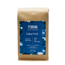 Touring Coffee Roasters Cabot Trail Colombian Coffee Whole Beans Dark Roast - 100% Arabica Single Origin, Chocolate, Nutty, Rich, Natural Sun Dried – 12oz
