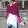 Multifunctional Scarf Sweater Wrap With Sleeves for Women (Khaki)