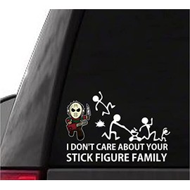 I Don't Care About Your Stick Figure Family Decal Funny car Truck Sticker Cute Bumper