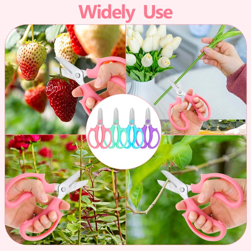 Yihurlm 12 Pcs Flower Scissors, Stainless Steel Floral Shear, Premium