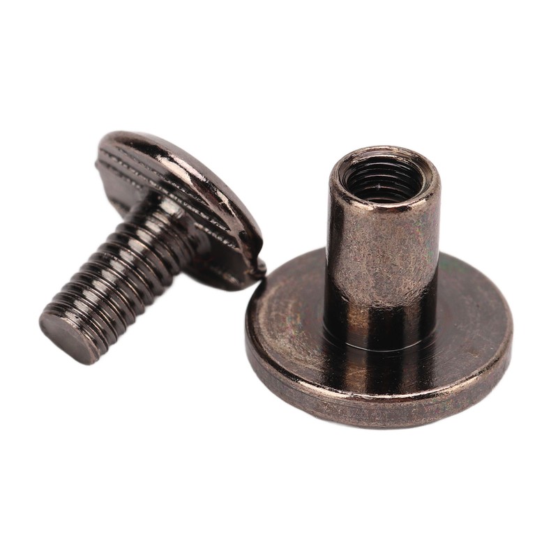200 Sets Chicago Screws 9.5x8mm DIY Uniform Coating Brass Leather