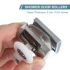 sourcing map 4 Pcs 25mm Double Shower Door Rollers 304