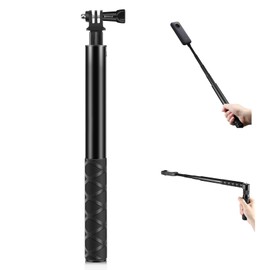 PULUZ 114cm Invisible Selfie Stick for Insta360 Bullet Time, Extension Invisible Monopod with Adapter Base & Dual Screw for Insta360 One RS / X2 / X3 / X4