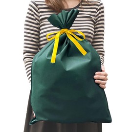 Wrapping Bag, Medium, Non-woven Fabric W 15.7 x H 23.6 inches (400 x 600 mm), Green Non-woven Bag, Present, Gift, Large, Medium Size, Ribbon Included, Christmas, Birthday, Packaging, Made in Japan