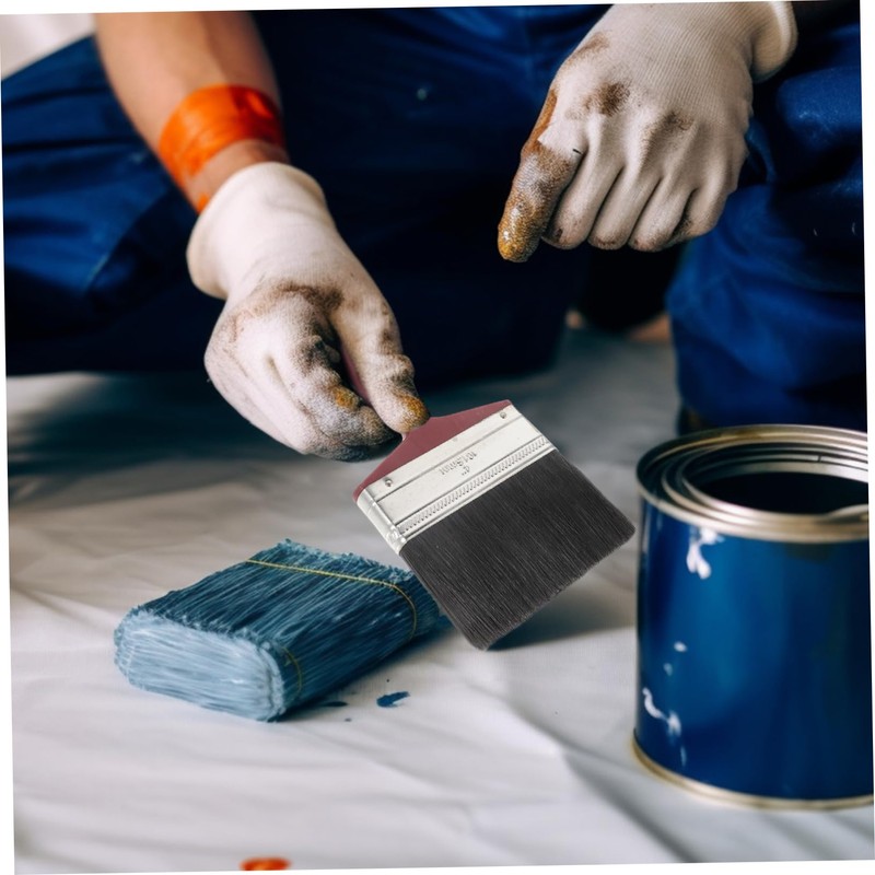 ORFOFE Paint Brush Red Handle Black Bristle Perfect for Wood