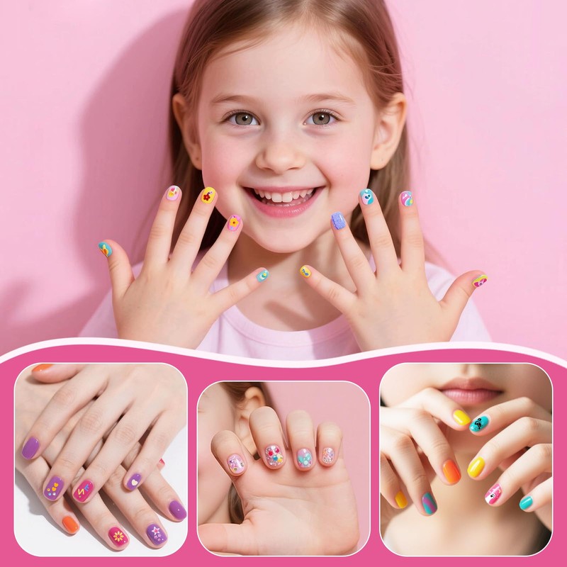 Tudaymol Pretend Play Nail Art Toy Kit,Kid-safe, Non-toxic Materials-Children Nail