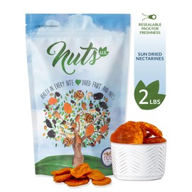 NUTS U.S. - Dried Nectarines I Grown in California I Sun Dried Chewy Flavor I GMO Free I Packed In Resealable Bags!!! (2 LBS)
