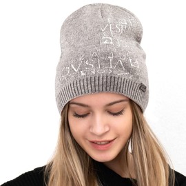 LADYBRO Fashion Slouch Beanie for Women Printed Beanies Wool Knit Cap Hat Patterned Warm