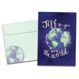 Tree-Free Greetings - Season's Greeting Cards - Artful Designs - 12 Cards + Matching Envelopes - Made in USA - 100% Recycled Paper - 5 x 7 - Joy to You (HP25230)