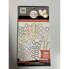 Happy Planner Me & My Big Ideas Happy Planner Colorful Shapes 384 Pcs Sticker 30 Sheets Book