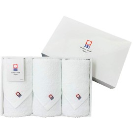 Gift Face Towels, Set of 3, 1 Box Set, Imabari Towel Brand Certified, OSK 100% Cotton, Plain, White