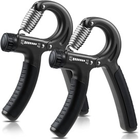 Spendeal Grip Strength Trainer, Hand Grip Strengthener, Adjustable Resistance 22-132Lbs (10-60kg), Forearm Strengthener, Perfect for Musicians Athletes (Black (2 Pack))