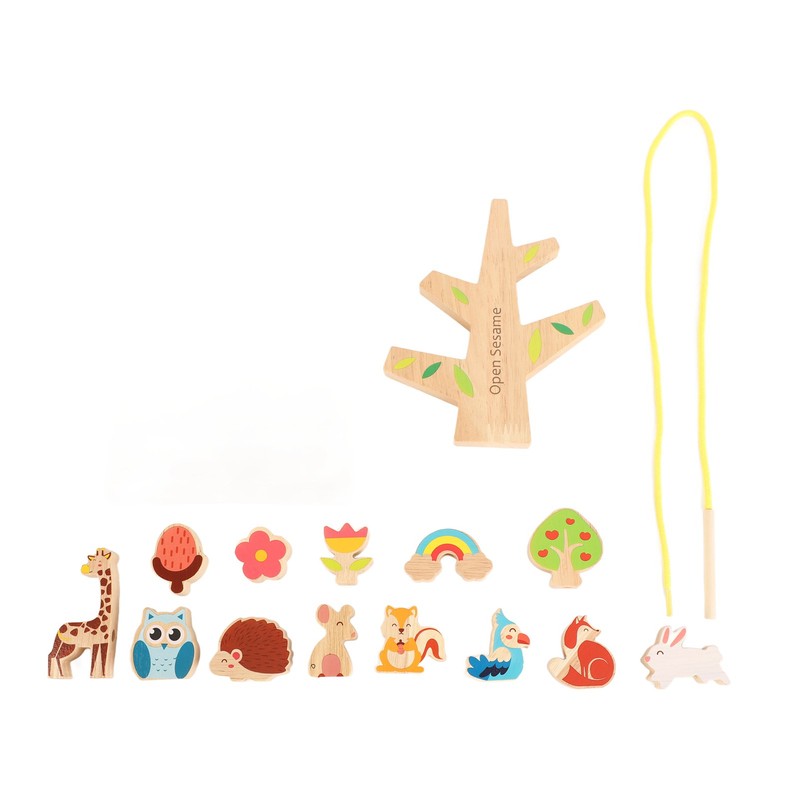 Wooden Animals Stacking Toy Colorful Improve Coordination Blocks Balancing Tree