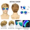 DAVBNM Men's Short Blonde Wavy Hair Wig, Daily Use Costume