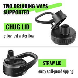EALGRO 32 oz Glass Water Bottle with Straw and Handle, Sports Motivational Water Flask with Silicone Sleeve, Large Leakproof Water Flask Cup with Time Marker for Travel, Gym, Navy
