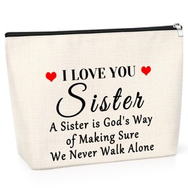 Birthday Gift for Sister from Brother Sister Gift from Sister Cosmetic Bag Sister Birthday Gift Inspirational Gift for Bestie Graduation Gift for Sister Bestie Travel Cosmetic Pouch for Friend Sister