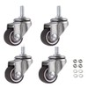 Skelang 4 Pcs 25mm Swivel Stem Threaded Castors, TPE Mute