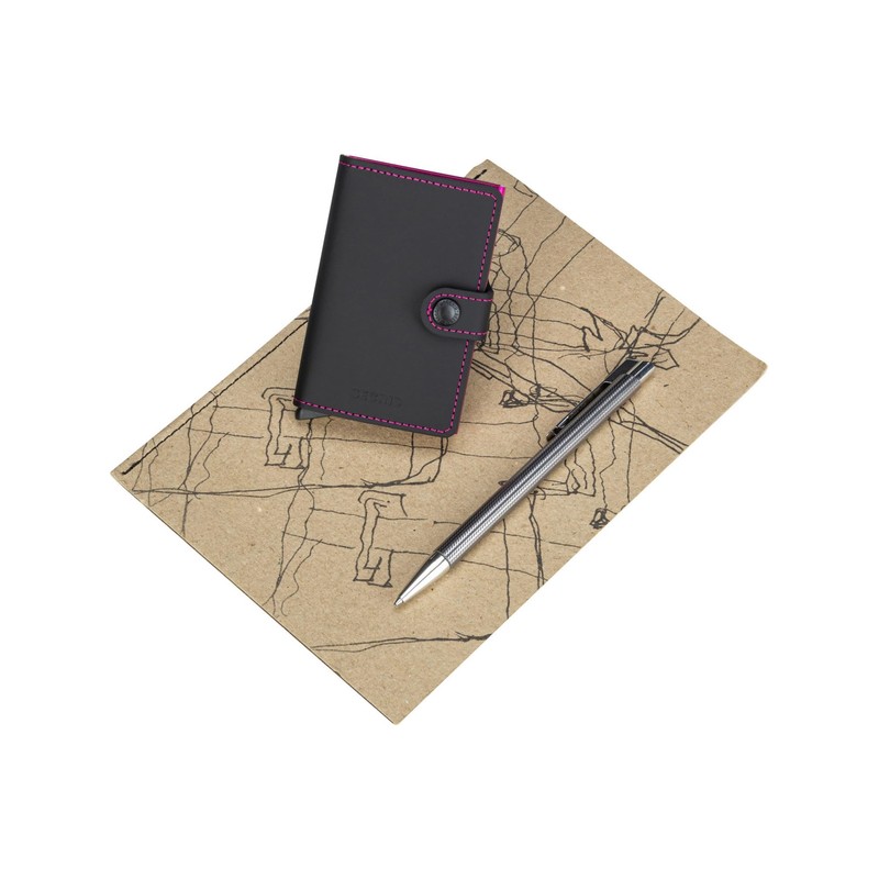Secrid MINIWALLET Matte Black & Fuchsia