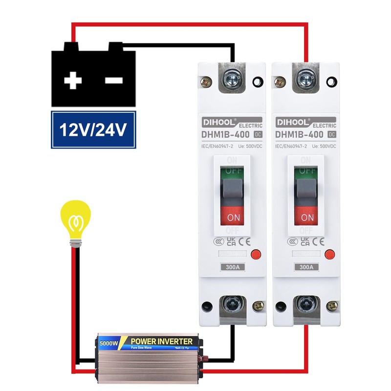 DIHOOL Heavy Duty Battery Disconnect Switch, 300 Amp DC Circuit