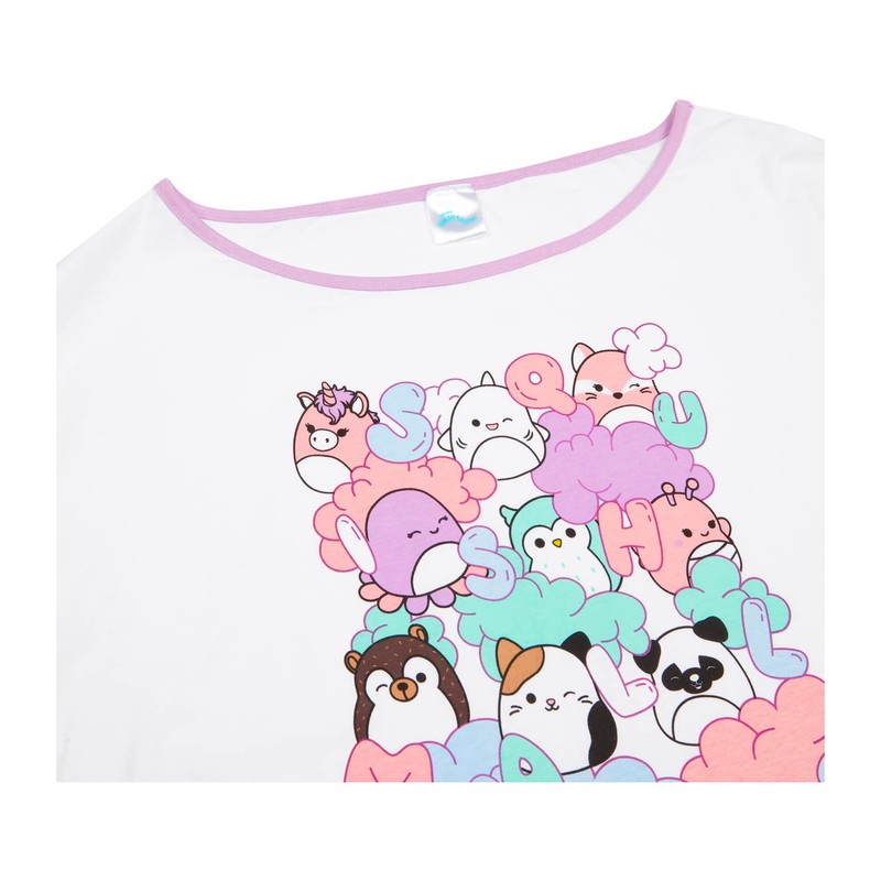 Squishmallows Womens Pyjamas Off the Shoulder PJ Set (UK, Numeric,