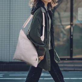 e-mode life Tote Bag, Crossbody Bag, A4 Size, Tote Bag, School Commute, Shoulder Bag, Canvas Bag, Shoulder Bag, Anti-slip, Large Capacity, Campus Large, white