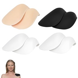 8 PCS Sponge Shoulder Pads for Women Clothes, 1 Pairs Black 1 Pair Beige 2 Pairs White Sewing Shoulder Pads Men Women, Soft Durable for Women Clothes Men Suit Blazer Coat Clothing T-Shirt