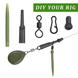 SHADDOCK Carp Fishing Safe Zone Run Rig Tackle Rubber Chod Buffer Beads Holder Covert Tackle Sleeves Swivel Connector Fishing Accessories (40pcs/lot)