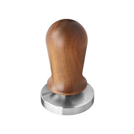 Scarlet Espresso Perfetto Tamper for Barista; Caliberated at 35 lbs Contact Pressure; with Aluminium or Precious Wood Handle and Precision Stainless Steel Base (Sandalwood - Brown, 58 mm)