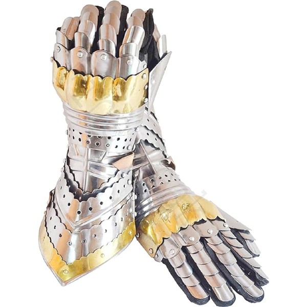THITIKSHA Medieval Steel Gauntlet Gloves – Hand Armor Protector for
