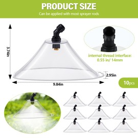 Rossesay 10 Pcs Drift Guard with Flat Sprayer Nozzle 9.84 x 2.95 x 3.74 Inches Spray Shield for Most Backpack Sprayer Prevents Fine Droplets from Drifting, Suitable for Farm Garden Lawn Use